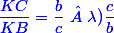 {\blue{\dfrac{KC}{KB}=\dfrac{b}{c}\  \lambda)\dfrac{c}{b}}}